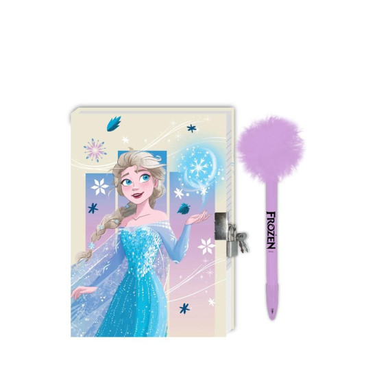 Ημερολόγιο Disney Frozen με κλειδαριά και στυλό με Pom Pom