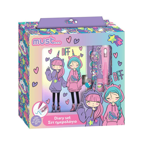 Ημερολόγιο Must Best Friends Forever με Κλειδαριά, Μαγικό Στυλό και Αυτοκόλλητα