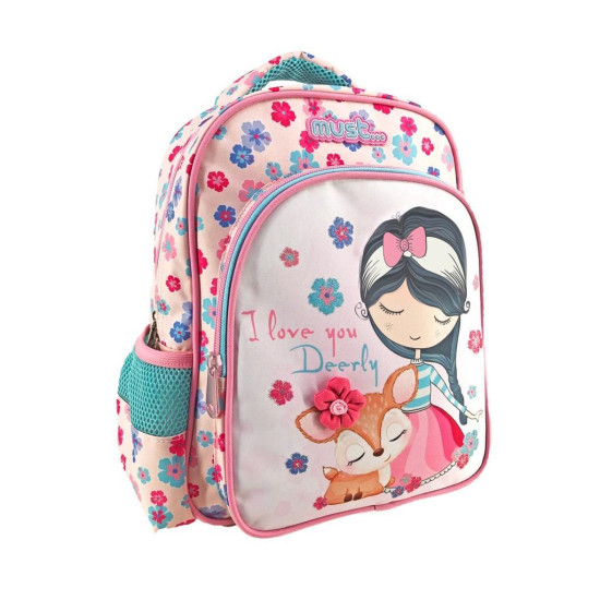 Must Young Lady and the Deer Σχολική Τσάντα Πλάτης Νηπιαγωγείου με 2 θήκες