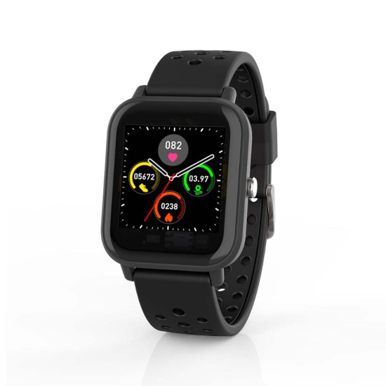 Nedis 43mm Αδιάβροχο Smartwatch με Παλμογράφο Μαύρο (BTSW002BK) (NEDBTSW002BK)