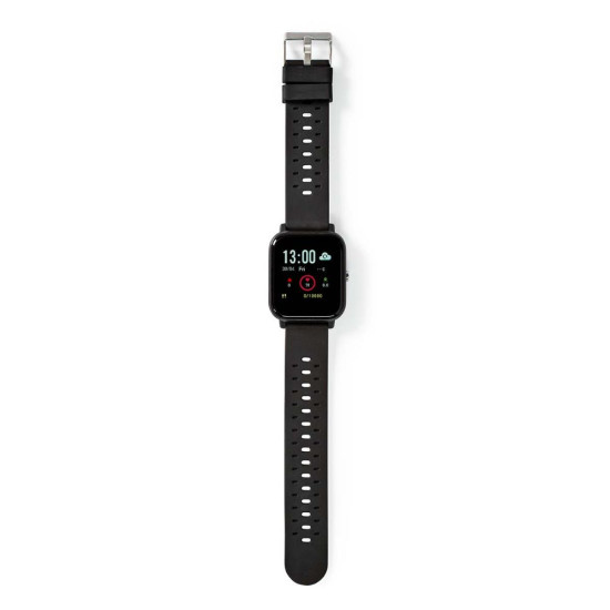 Nedis 43mm Αδιάβροχο Smartwatch με Παλμογράφο Μαύρο (BTSW002BK) (NEDBTSW002BK)