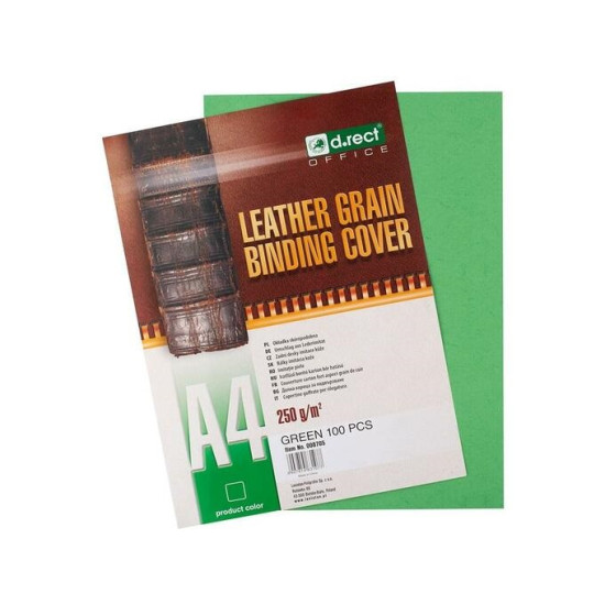 D.Rect Χαρτόνι Βιβλιοδεσίας με Υφή Δέρματος Πράσινο 100τμχ 250g