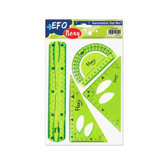 +Efo Σετ 4 Γεωμετρικά Όργανα Πλαστικά Flexy 770522 πράσινο