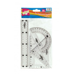 Σετ γεωμετρικά όργανα διάφανα  20CM 4 τεμάχια