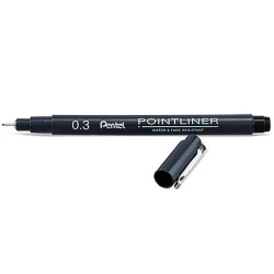 ΜΑΡΚΑΔΟΡΟΣ ΑΚΙΔΑ PENTEL POINTLINER 0,3MM ΜΑΥΡΟ
