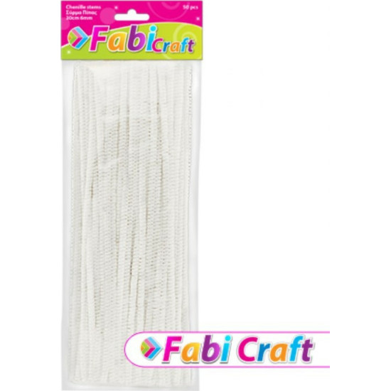 Fabi Σύρμα Πίπας Λευκό 6x300mm 50τμχ