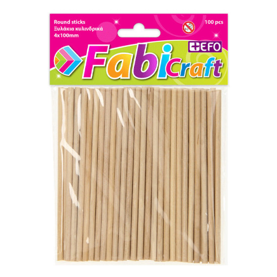 Fabi Ξυλάκια Κυλινδρικά 100x4mm 100τμχ Fabi Ξυλάκια Κυλινδρικά 100x4mm 100τμχ