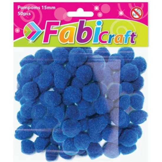 Fabi Πομ Πομ Χειροτεχνίας Μπλε Σετ 50τμχ