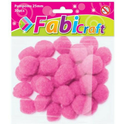 Fabi Πομ Πομ Χειροτεχνίας Ροζ Σετ 30τμχ