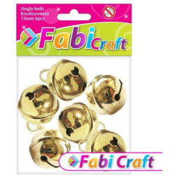 Fabi Διακοσμητικό Κουδουνάκι για DIY Κατασκευές Χρυσό Σετ 6τμχ 15mm