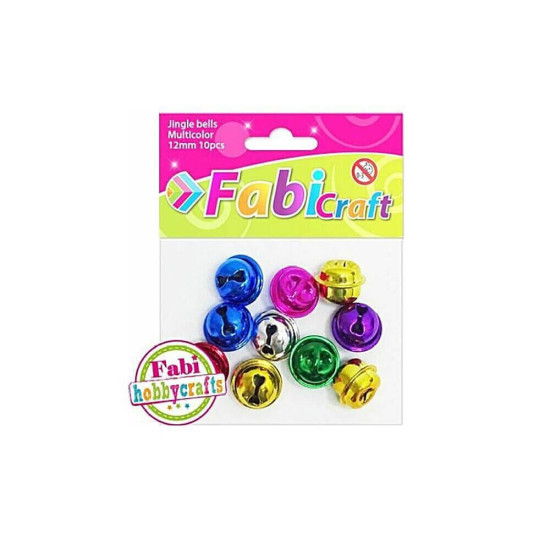 Fabi Διακοσμητικό Κουδουνάκι για DIY Κατασκευές Χρωματιστό Σετ 10τμχ 12mm