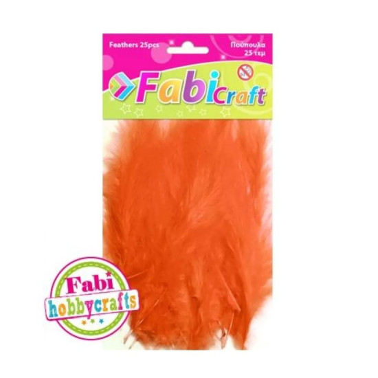 Fabi Φτερό Χειροτεχνίας Πορτοκαλί Σετ 25τμχ