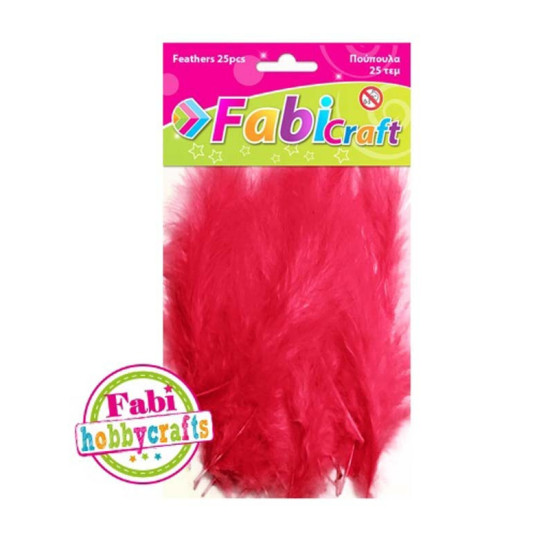 Fabi Φτερό Χειροτεχνίας Κόκκινα Σετ 25τμχ