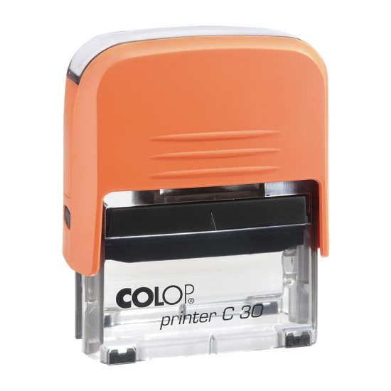 Colop C30 Αυτόματη Σφραγίδα με Πορτοκαλί Σώμα και Μαύρο Ταμπόν 47x18mm