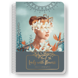 Σπιράλ Τετράδιο Ριγέ (Διάφορα Σχέδια/Χρώματα) Β5 2 θεμάτων Lady with flower