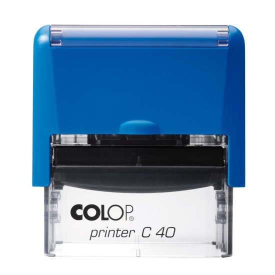 Colop C40 Αυτόματη Σφραγίδα με Μπλε Σώμα και Μαύρο Ταμπόν 59x23mm