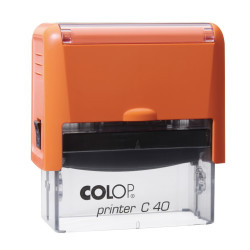 Colop C40 Αυτόματη Σφραγίδα με Πορτοκαλί Σώμα και Μαύρο Ταμπόν 59x23mm