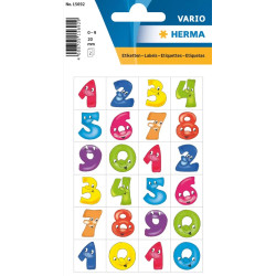 Herma αυτοκόλλητα  αριθμοί 20 mm 1-0 χαρούμενες φάτσες 1 σελίδα