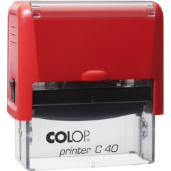 Colop C40 Αυτόματη Σφραγίδα με Κόκκινο Σώμα και Μπλε Ταμπόν 59x23mm