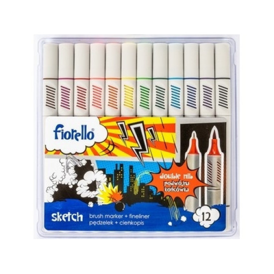 Fiorello Sketch Μαρκαδόροι Ζωγραφικής σε 12 Χρώματα