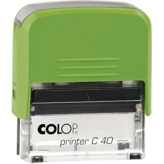 Colop C40 Αυτόματη Σφραγίδα με Πράσινο Σώμα και Μπλε Ταμπόν 59x23mm