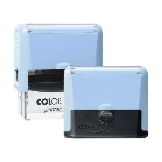 Colop C40 Αυτόματη Σφραγίδα με Γαλάζιο Σώμα και Μαύρο Ταμπόν 59x23mm