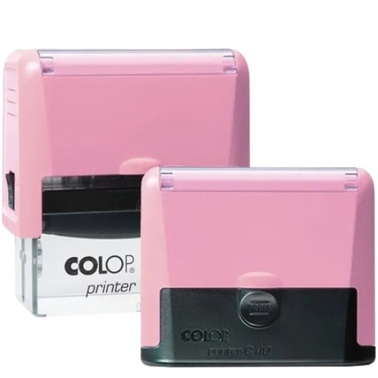 Colop C40 Αυτόματη Σφραγίδα με Ροζ Σώμα και Μπλε Ταμπόν 59x23mm