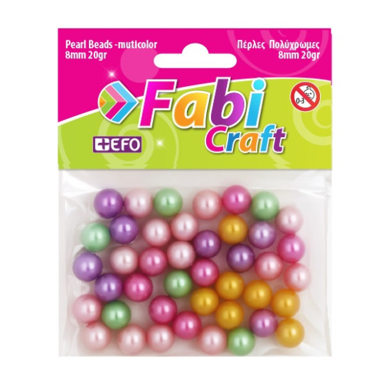 FABI Πλαστικές Πέρλες 8mm 20gr Πολύχρωμες