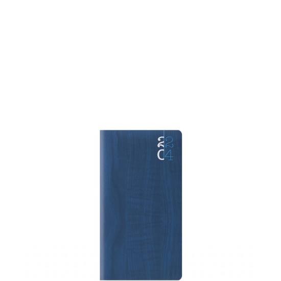 Θεοφύλακτος Ατζέντα 2024 Woodline Weekly Pocket 8x15cm Μπλέ