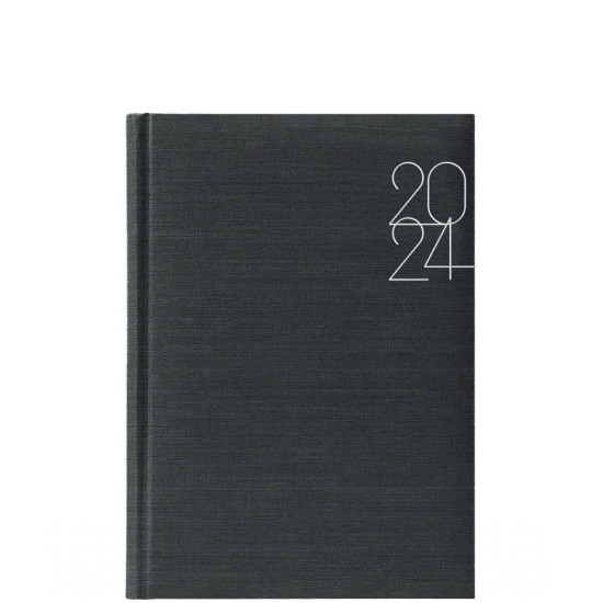 Θεοφύλακτος Indiana Μαύρο  Ημερήσια Ατζέντα Υφασμάτινη 2024 14.5x20.5cm