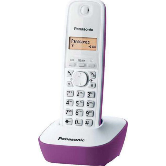 Panasonic KX-TG1611 Ασύρματο Τηλέφωνο Λευκό/Μώβ