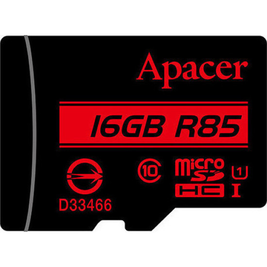 Apacer R85 microSDHC 16GB Class 10 U1 UHS-I με αντάπτορα