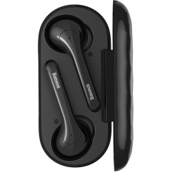 Baseus Encok W07 In-ear Bluetooth Handsfree Ακουστικά με Θήκη Φόρτισης Μαύρα