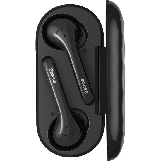 Baseus Encok W07 In-ear Bluetooth Handsfree Ακουστικά με Θήκη Φόρτισης Μαύρα