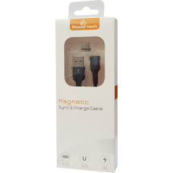 Powertech Magnetic USB 2.0 Cable USB-C male - USB-A male Μαύρο 1m (PT-752)