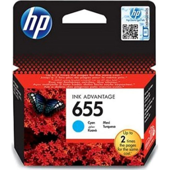 Γνήσιο Μελάνι Εκτυπωτή InkJet HP 655 (CZ110AE) Cyan