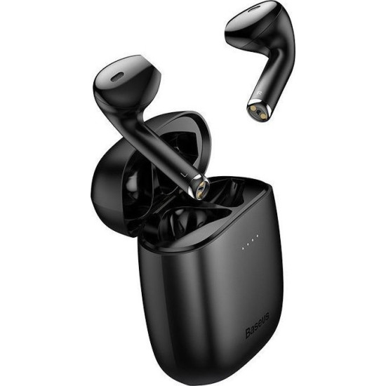 Baseus W04 Pro Earbud Bluetooth Handsfree Ακουστικά με Αντοχή στον Ιδρώτα και Θήκη Φόρτισης Μαύρα