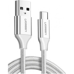 Ugreen Braided USB 2.0 Cable USB-C male - USB-A male Λευκό 1m (60131)