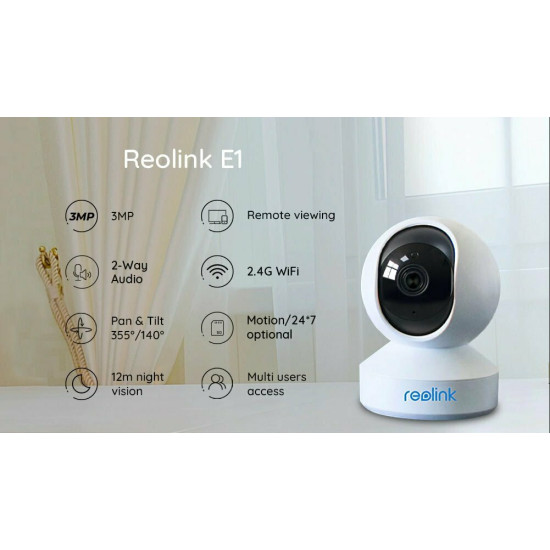 Reolink IP Camera Wi-Fi E1 Pro Black 2K V2 Reolink IP Camera Wi-Fi E1 Pro Black 2K V2