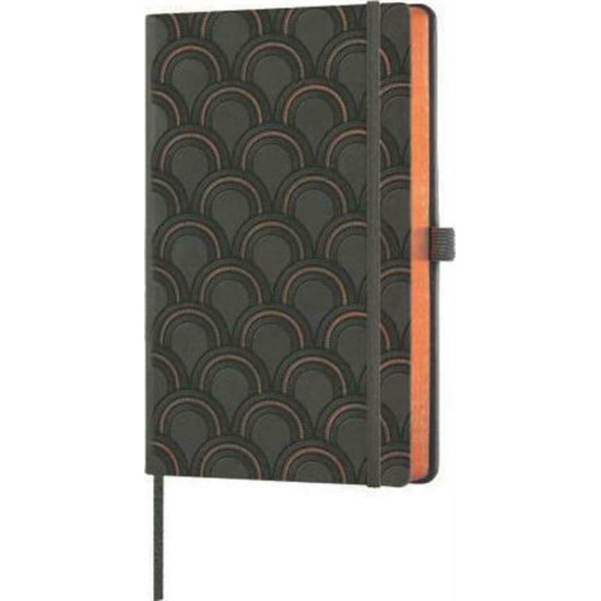 Castelli Σημειωματάριο A5 Ριγέ με Λάστιχο και Θήκη για Στυλό Copper 13x21cm