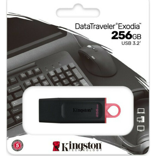 Kingston DataTraveler Exodia 256GB USB 3.2 Stick Μαύρο  Kingston DataTraveler Exodia 256GB USB 3.2 Stick Μαύρο