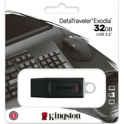 Kingston DataTraveler Exodia 32GB USB 3.2 Stick Μαύρο