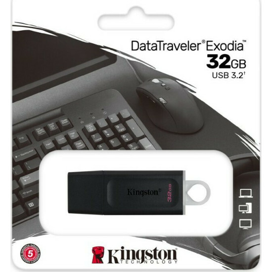 Kingston DataTraveler Exodia 32GB USB 3.2 Stick Μαύρο