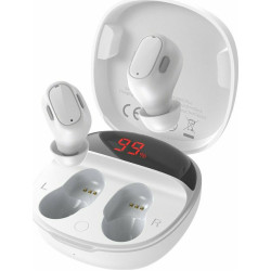 Baseus WM01 Plus In-ear Bluetooth Handsfree Ακουστικά με Θήκη Φόρτισης Λευκά
