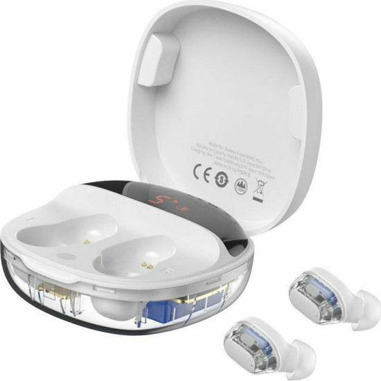 Baseus WM01 Plus In-ear Bluetooth Handsfree Ακουστικά με Θήκη Φόρτισης Λευκά