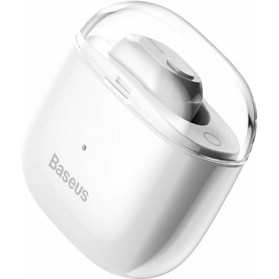 Baseus Encok A03 In-ear Bluetooth Handsfree Ακουστικό με Θήκη Φόρτισης Λευκό