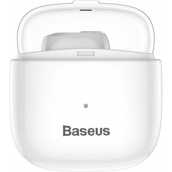 Baseus Encok A03 In-ear Bluetooth Handsfree Ακουστικό με Θήκη Φόρτισης Λευκό