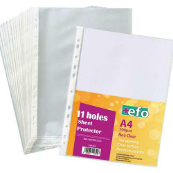 +Efo Πλαστικές Ζελατίνες για Έγγραφα Τύπου ''Π'' A4 με Τρύπες 100τμχ No5