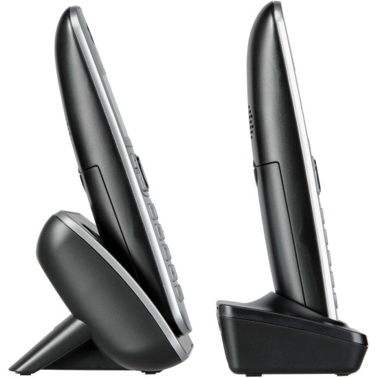 Panasonic KX-TG6822 Ασύρματο Τηλέφωνο Σετ 2 Ακουστικά με ανοιχτή ακρόαση Μαύρο