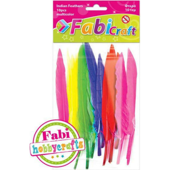 Fabi Φτερό Χειροτεχνίας Πολύχρωμο Σετ 10τμχ